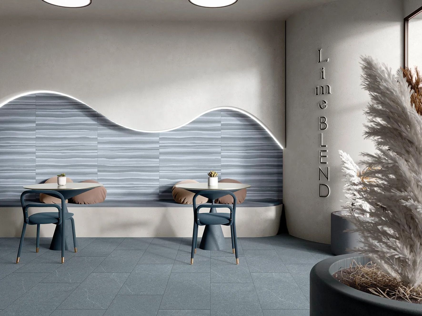 Пол / керамогранит с эффектом цемента MARINER Limeblend 30x90 ARCH-00039149