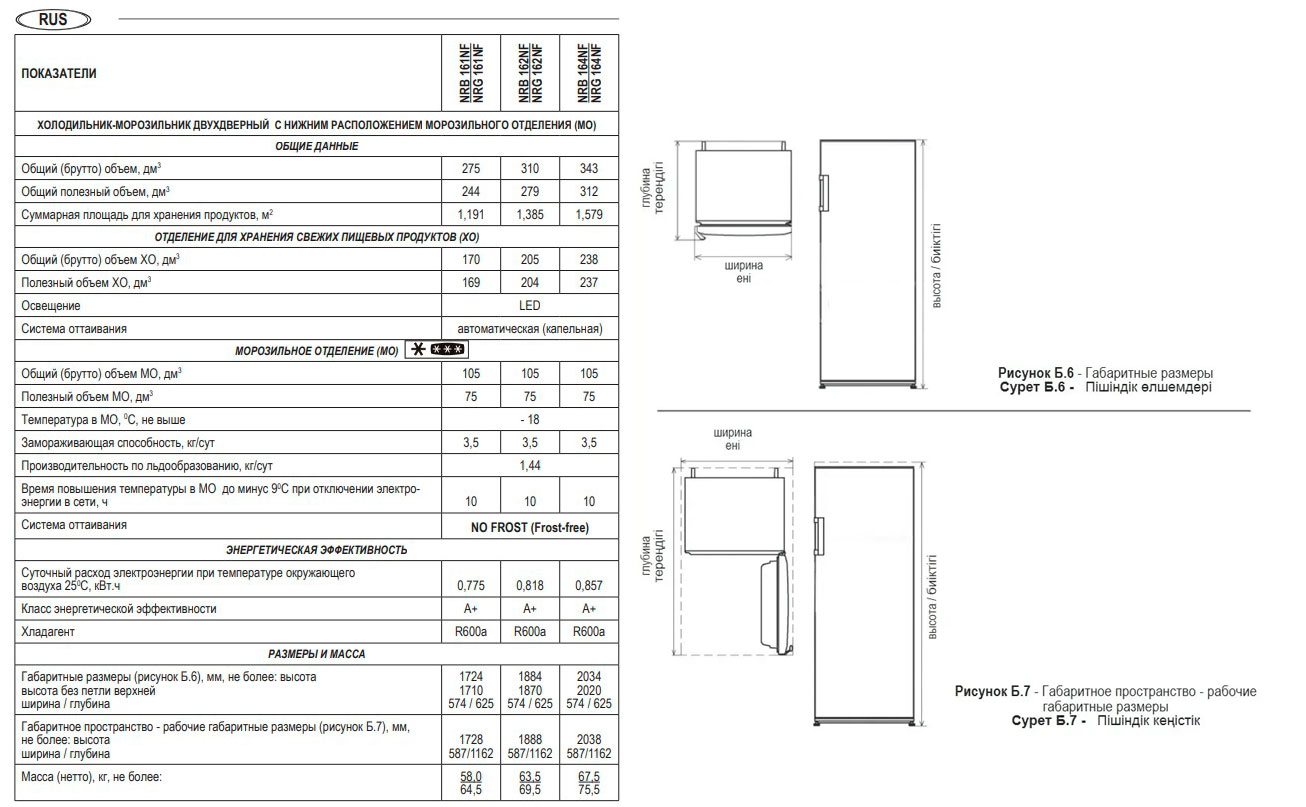 9056379 Холодильник с морозильником   Nordfrost NRB 162NF S серебристый STDN-0142426 - Вид №12