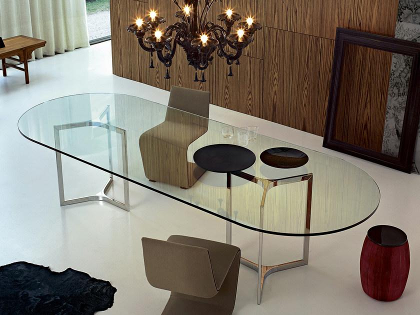 Gallotti&Radice Овальный обеденный стол для гостиной из нержавеющей стали Raj sun-id-1402834 - Вид №1