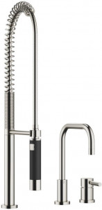 32800625-06_1_27789970-06_1 Смеситель на два отверстия с отдельными розетками с profi-душевым гарнитуром - платина матовая Dornbracht Meta.02