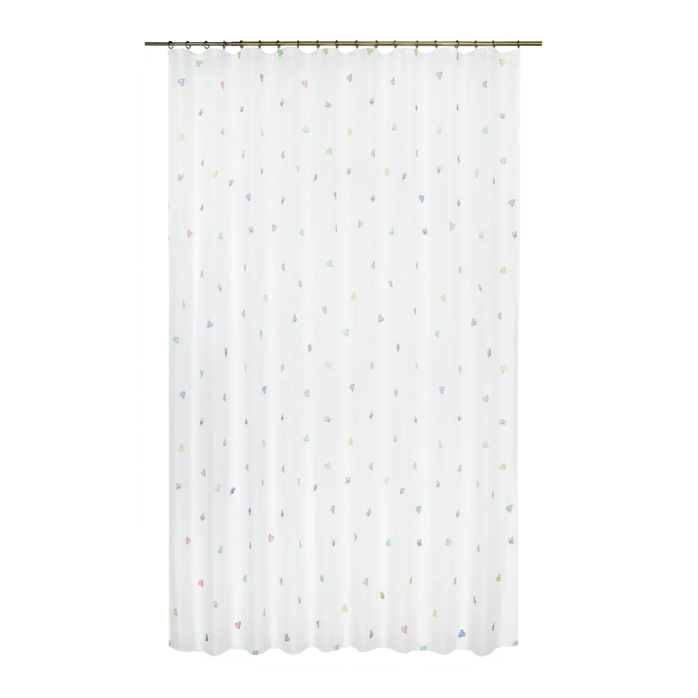 Тюль на ленте «Сердечки» 250x280 см полиэстер цвет белый GARDEN STLM-2189546