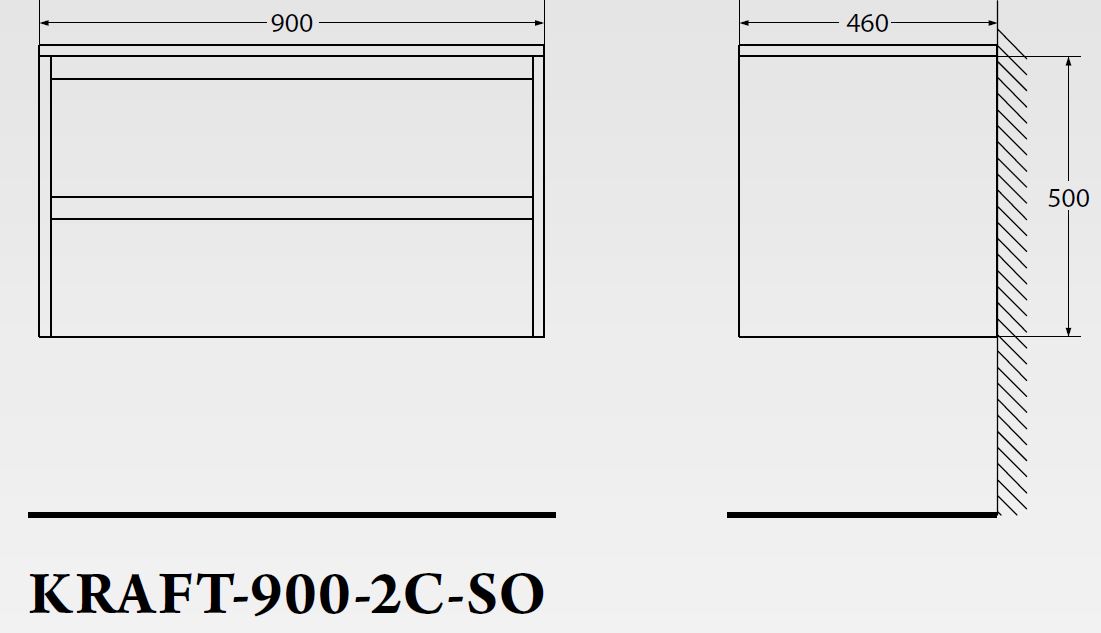 Мебель для ванной BelBagno KRAFT-900-2C-SO-RGB  - Вид №1