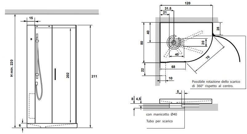 Gruppo Geromin Душевая кабина с хром-ароматерапией и гидромассажем Tempo sun-id-1489774 - Вид №3