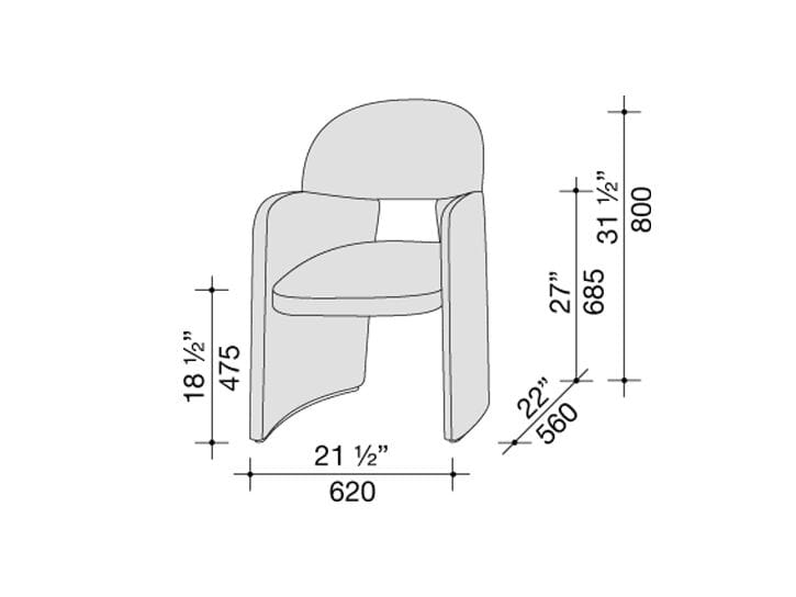 Кресло-кокпит из ткани, кожи или синтетической кожи Lema BLANCA ARCH-00125714 - Вид №9