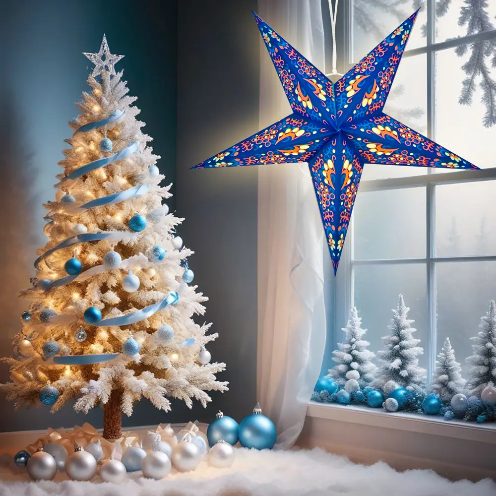 89378392 Елочная игрушка Звезда Инди 2.5x38 см голубой STLM-1369299 Santreyd  - Вид №5