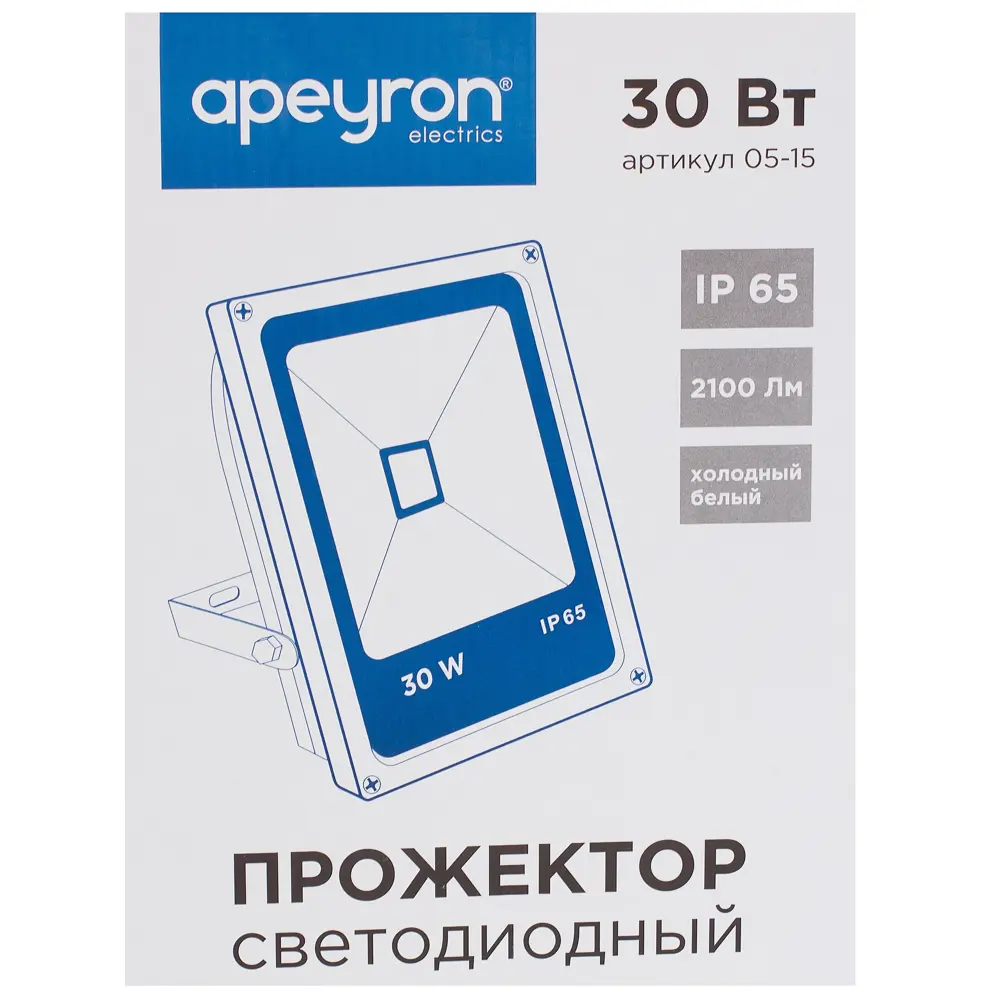 Прожектор светодиодный Apeyron 30 Вт, 2100 Лм, цвет черный, IP65 14086001 STLM-2171085  - Вид №4