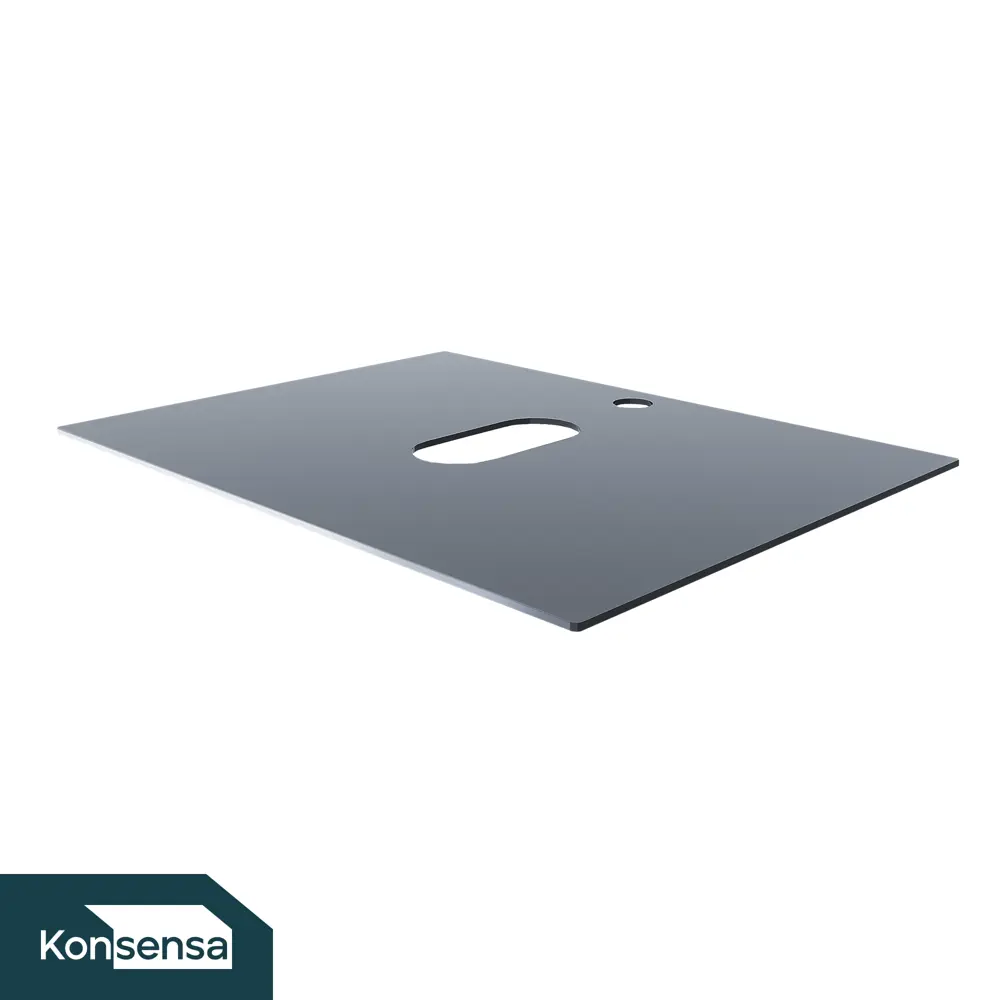 Столешница для ванной комнаты KONSENSA Бруклин 50x40 см стекло цвет черный Столешница стеклянная Бруклин 50, черн STLM-2198346 - Вид №1