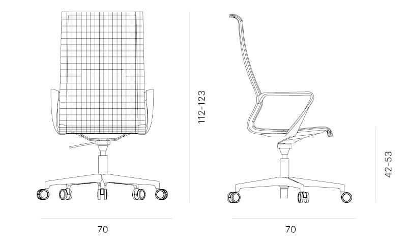Регулируемое по высоте вращающееся офисное кресло Quadrifoglio Group дизайн-офис ARCH-00133312 - Вид №11