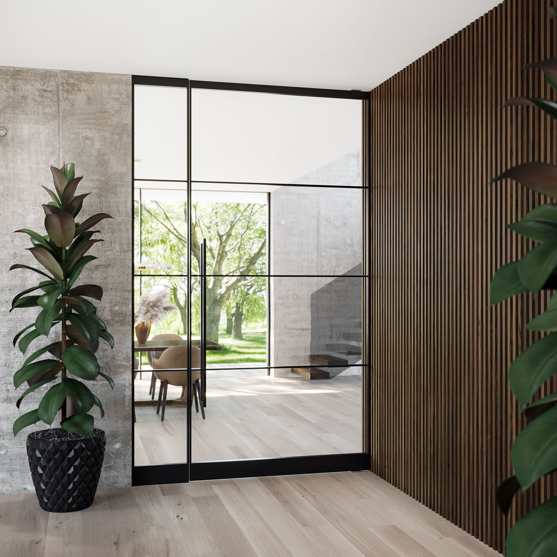 Алюминиевая и стеклянная поворотная дверь AXIS AXIS PREMIUM ARCH-00126485 - Вид №4