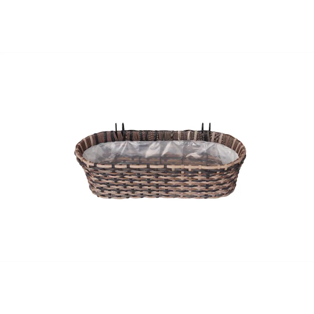 Кашпо для цветов 14x22x50 см v15 л пластик темно-коричневый Santreyd Балконный STLM-2152678 - Вид №1