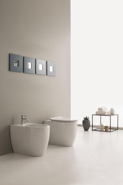 5522 Приставной унитаз напольный Белый Scarabeo Ceramiche Moon Италия - Вид №1