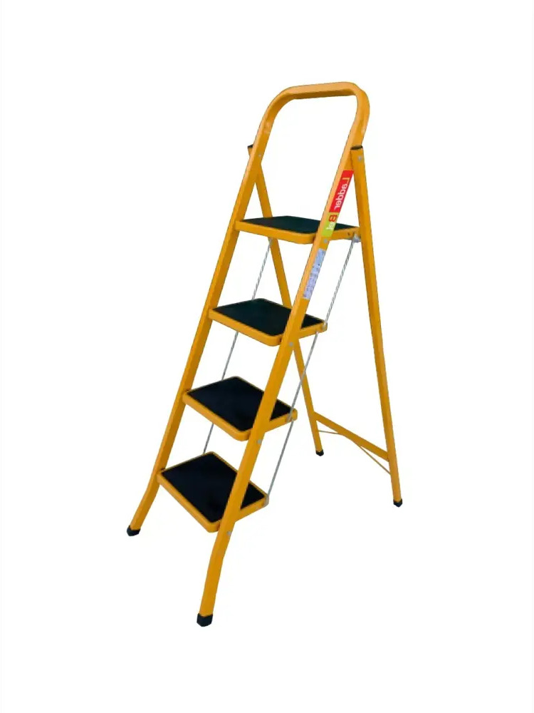 90828576 Стремянка стальная Ladderbel STR-ST-4WSRM-OR 4 ступени, максимальная нагрузка 150 кг, антискользящее покрытие STLM-0838230