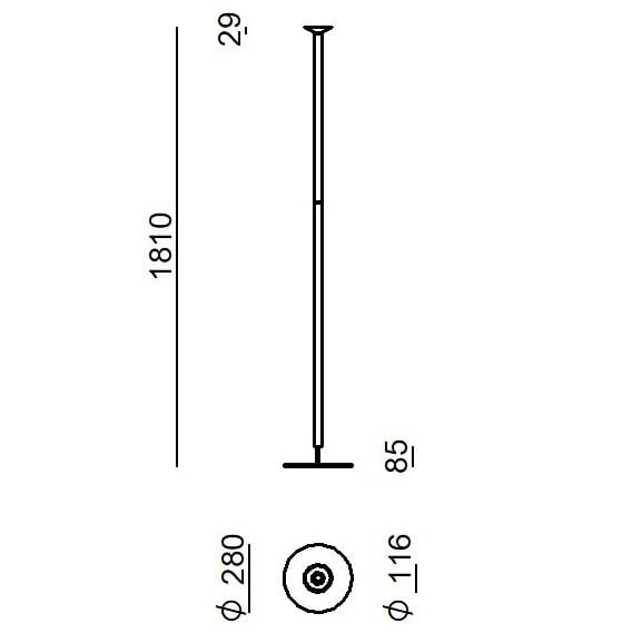 Алюминиевый светодиодный торшер Stilnovo Luna ARCH-00134216 - Вид №3