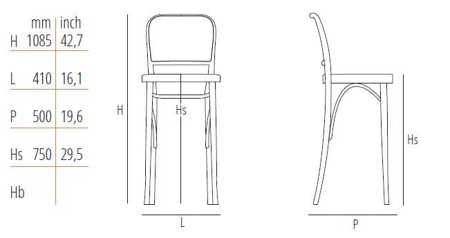 Высокий стул из бука и Венской соломы Wiener GTV Design № 811 ARCH-00051816 - Вид №4