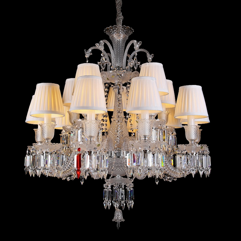 Люстра Baccarat 10+5 от Delight Collection белая/прозрачная/ хром ZZ86303-10+5 DELIGHT COLLECTION ДИЗАЙНЕРСКИЕ 247047 Белый  - Вид №1