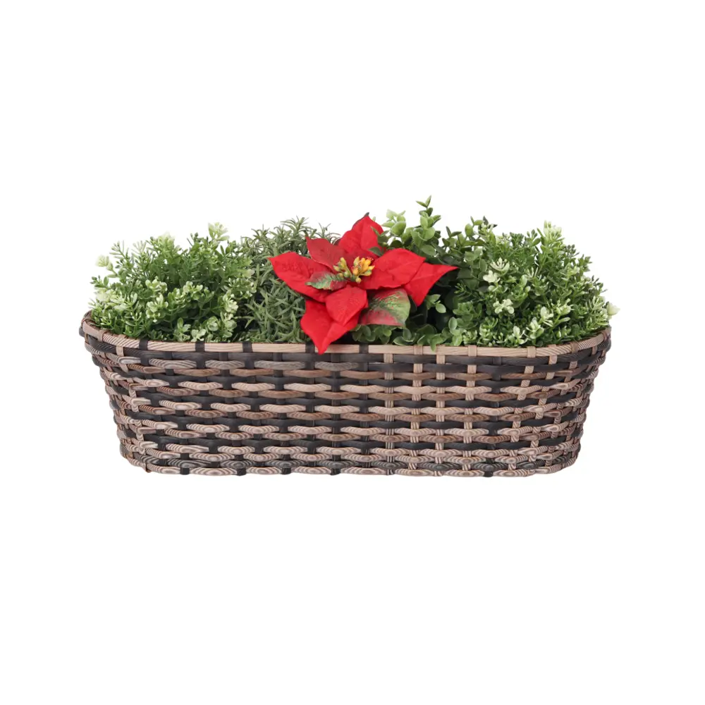 Кашпо для цветов 14x22x50 см v15 л пластик темно-коричневый Santreyd Балконный STLM-2152678 - Вид №9