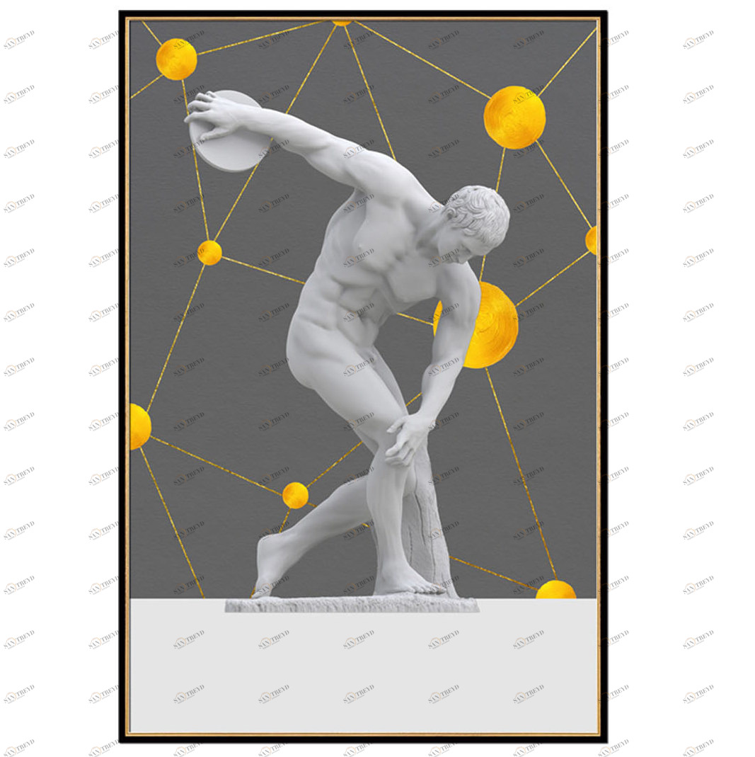 Постер прямоугольный на художественной бумаге 80х60 см "Мирон Дискобол" EVENHOME ДИЗАЙНЕРСКИЕ 00-3878782 Белый;золото;черный 