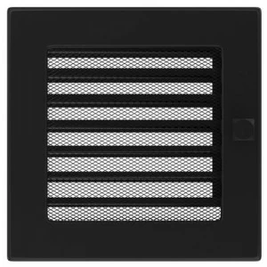 Вентиляционная решетка Kratki 17х17 с жалюзи (черная)