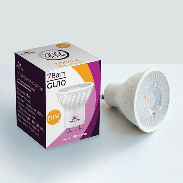 TP GU10/7W/3000K/Dim Лампа светодиодная диммируемая GU10 7W 3000K матовая Italline TP