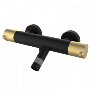 47210427 PREMIUM Черный кобель ванна-душ термостатический Черное Матовое Золото GRB MIXERS