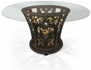 Carpanese Home Круглый стол из дерева и стекла Heritage 6106
