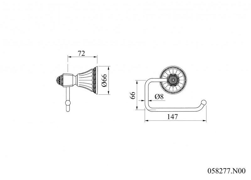 Bronces Mestre Держатель туалетной бумаги с кристаллами swarovski® Adriatica 058277.000.50 - Вид №1