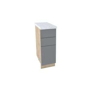91890049 Напольный шкаф Горный ледник с ящиками 30x81.60x47.80 см фасад темно-серый МДФ каркас дуб вотан ЛДСП Kameol УТ000509577 STLM-1375663