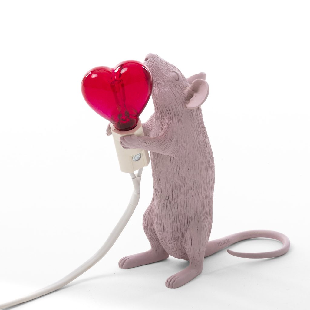 Настольная лампа 14,5х6 серая Mouse Lamp Love Edition 14884SV SELETTI ЖИВОТНЫЕ, МЫШЬ 00-3882461 Розовый  - Вид №2