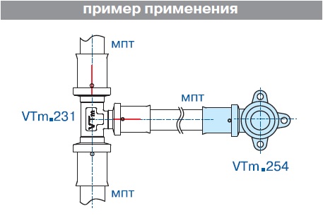 VTm.254.N.002004 Пресс-фитинг – угольник с креплением (водорозетка) Valtec 20 мм х 1/2"  - Вид №9