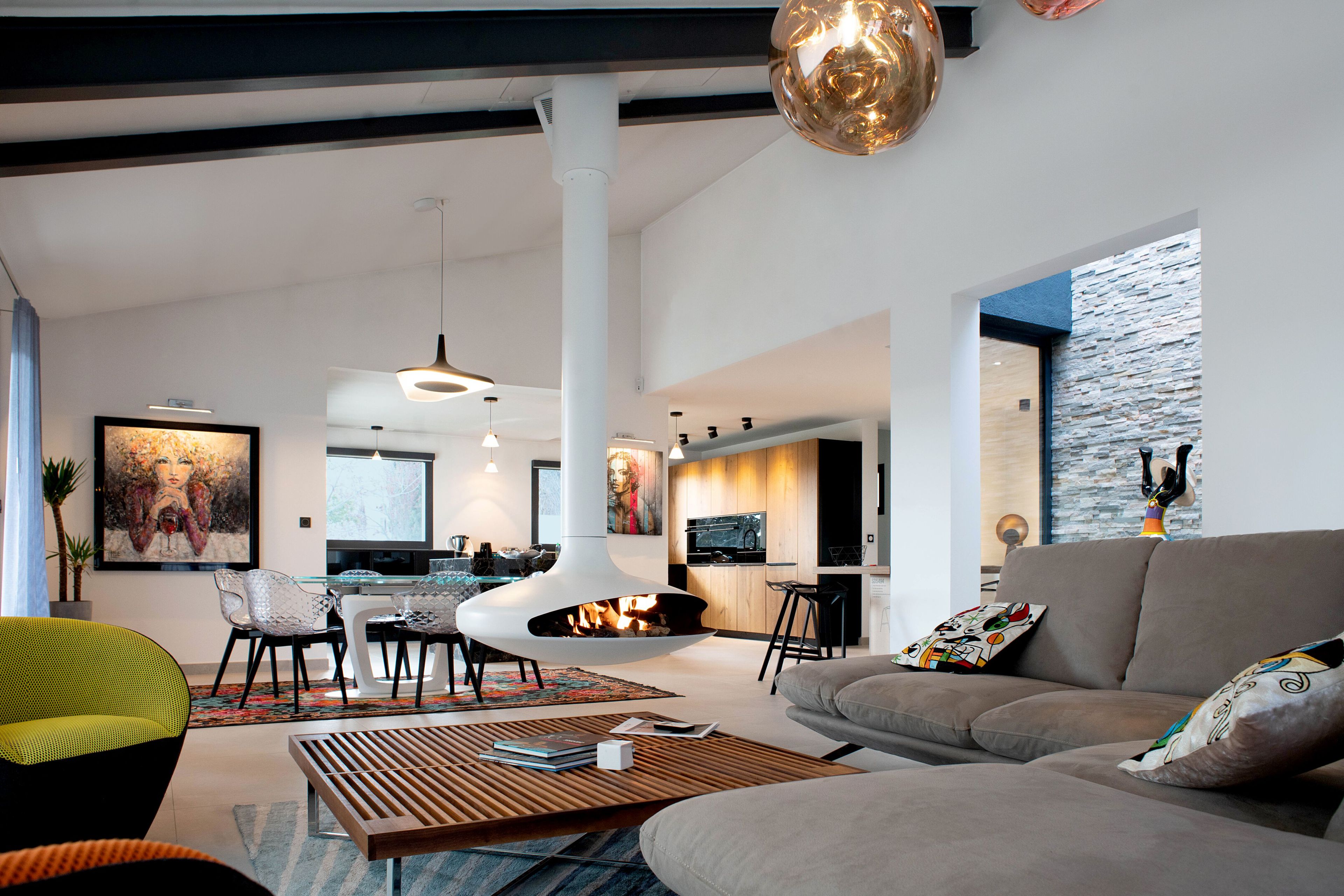 Металлический вращающийся газовый подвесной камин Focus creation Gyrofocus ARCH-00075057 - Вид №2