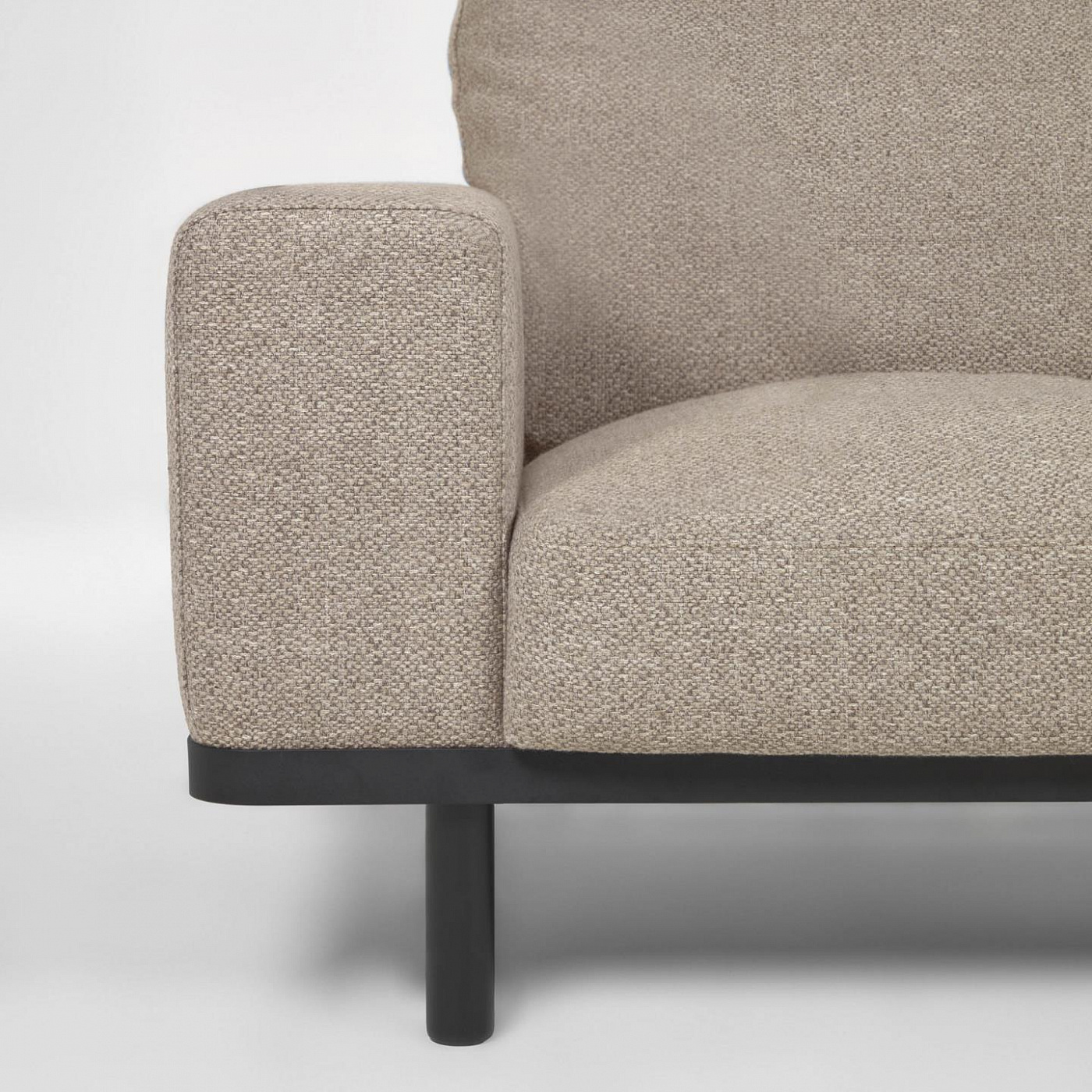 091152 Диван 3-х местный бежевый с темными ножками La Forma Noa - Вид №3