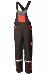 60934 Полукомбинезон "Иртыш" зимний черно-красный с СВП  Зимняя спецодежда  размер 64-66/182-188