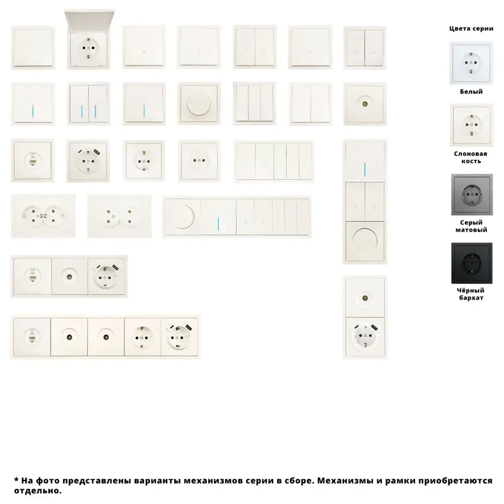 Рамка для розеток и выключателей Lezard Zima 5 постов цвет слоновая кость STLM-2088444 - Вид №3