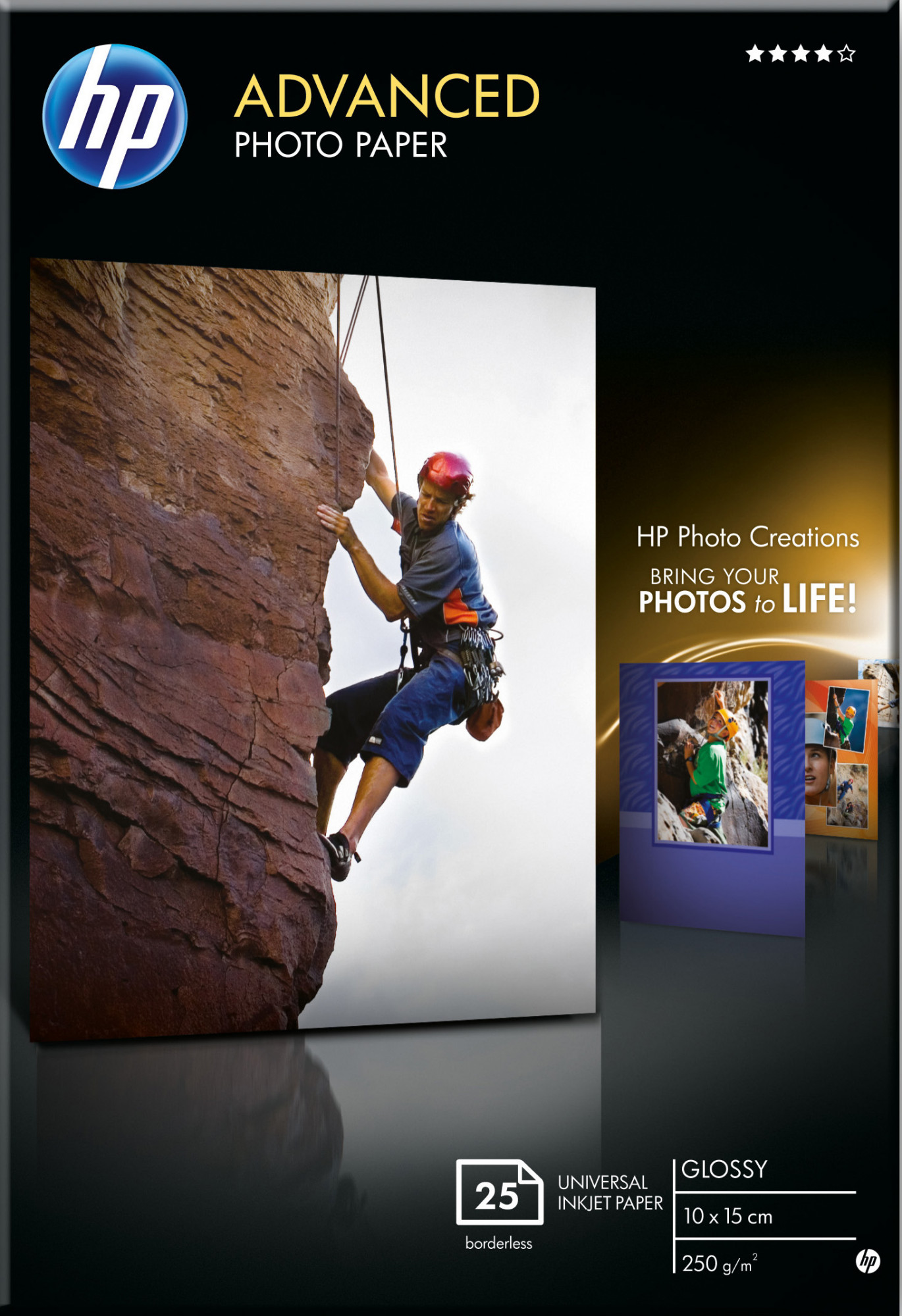 Q8691A advanced glossy photo paper 250 g/m?-10 x 15 cm borderless/25 sht HP Santreyd 