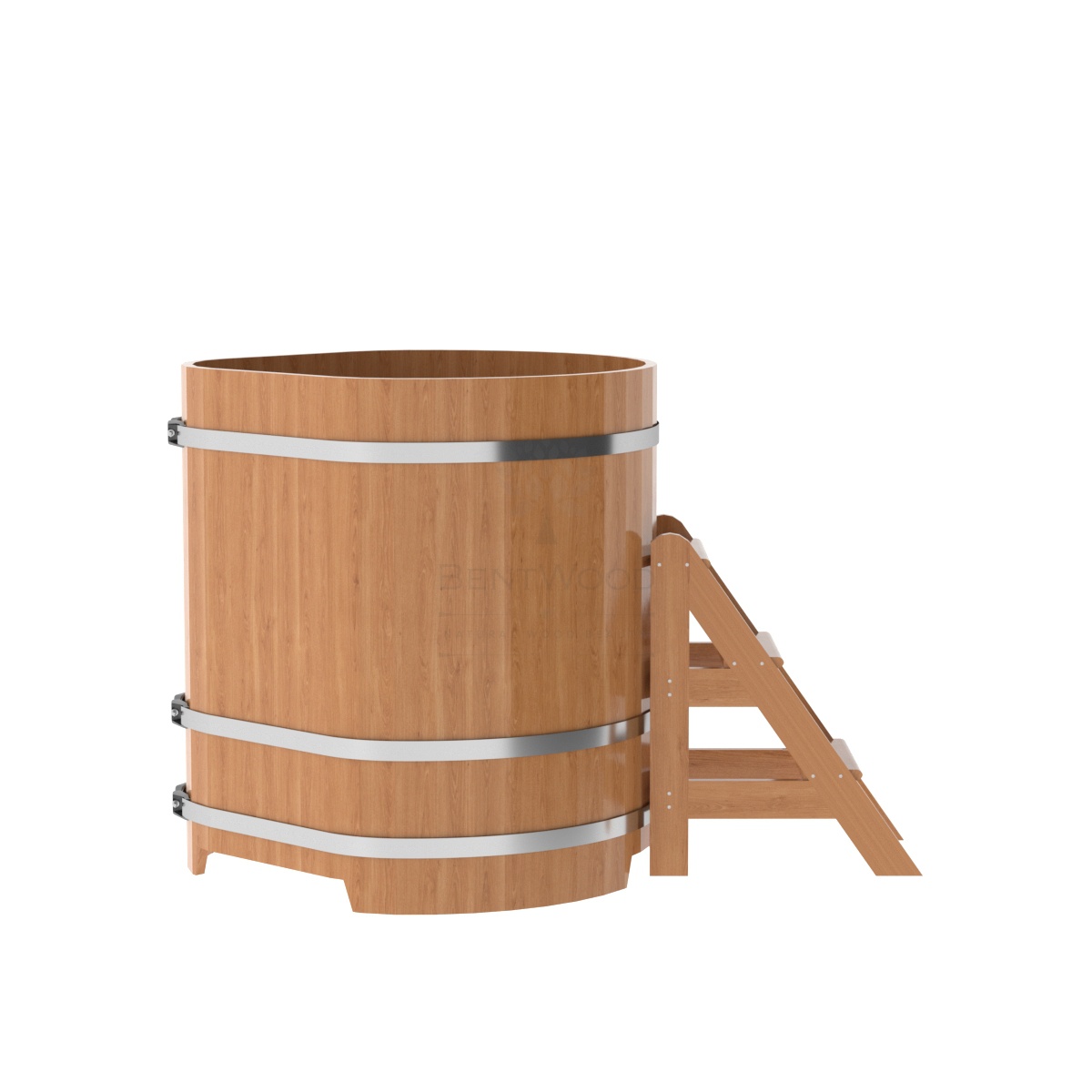 1347 Купель угловая из дуба 1,03х1,03х1,2 натуральная Alyarus  - Вид №2