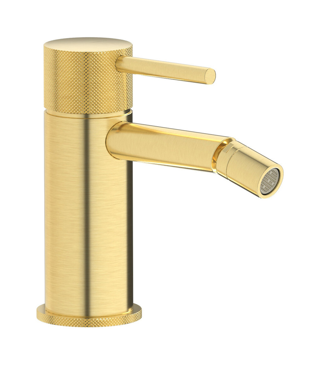 Смеситель для биде на 1 отверстие в комплекте с донным клапаном. WE ARE IB id220is Brushed Pale Gold Industria