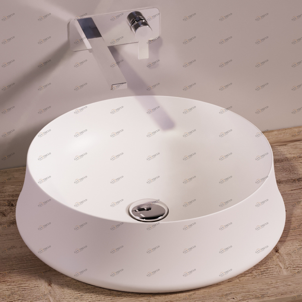 SH01BIANCOMATT Накладная раковина на столешницу  круглая Simas Sharp