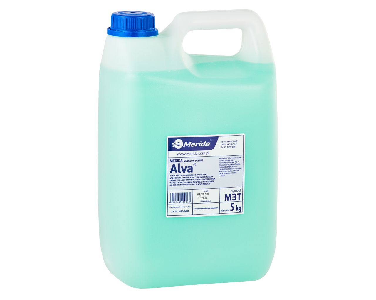 M3T Жидкое мыло ALVA бирюзовое, канистра 5 кг Merida 
