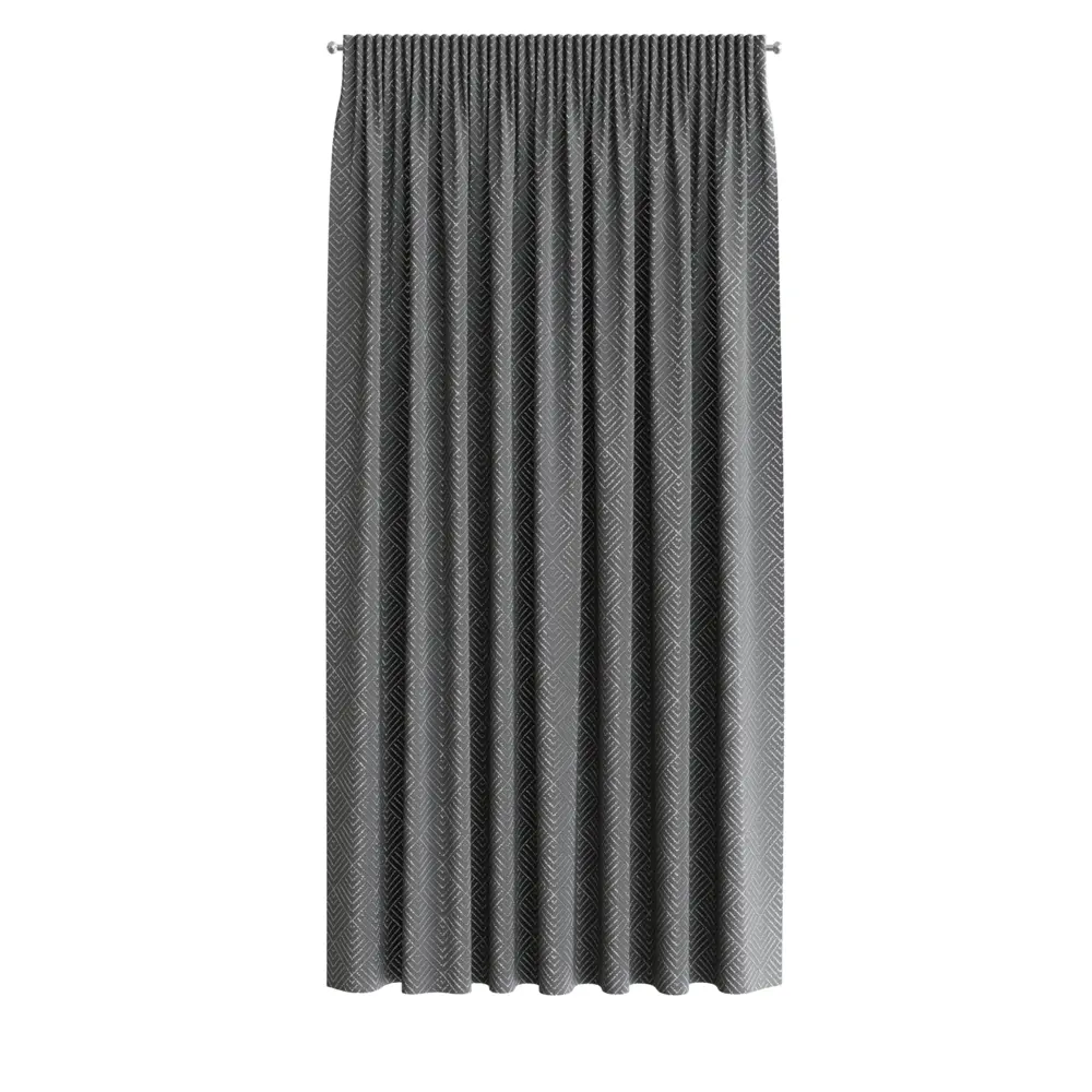 Штора на ленте 140x260 см геометрия цвет серый GARDEN STLM-2016584 - Вид №1