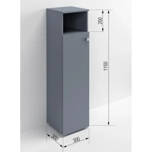 91617123 Шкаф для ванной Regent Style Виола 1н правый напольный 30x115см цвет темно-серый STLM-1517131
