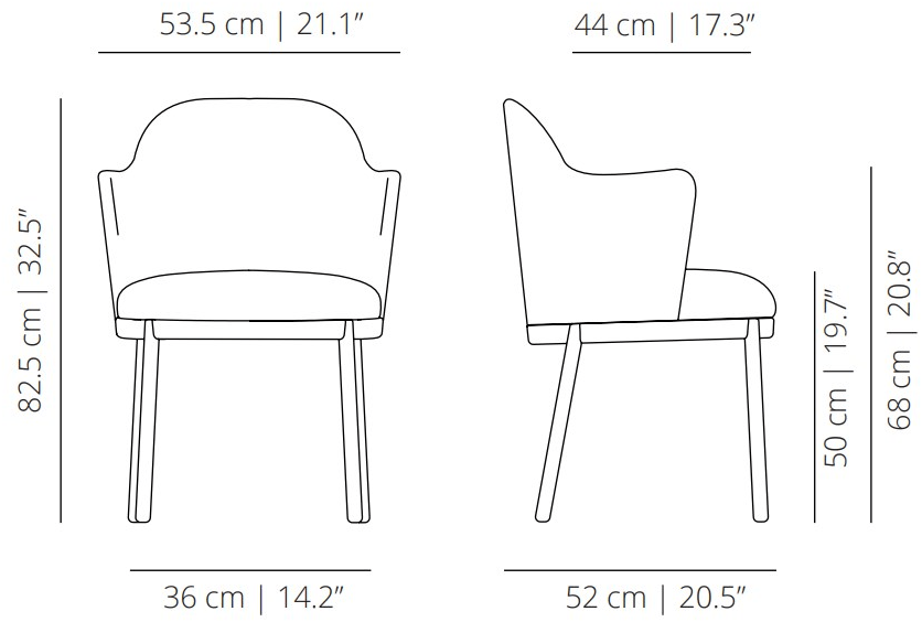 Viccarbe Стул с обивкой и подлокотниками Aleta sun-id-1504844 - Вид №5