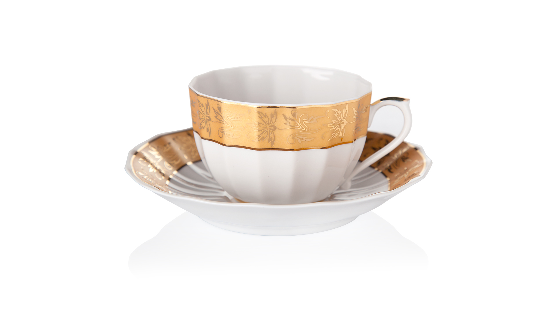 10621571 Промыслы Вербилок Сервиз чайный 6/15 "Центория золотая" Фарфор  - Вид №4