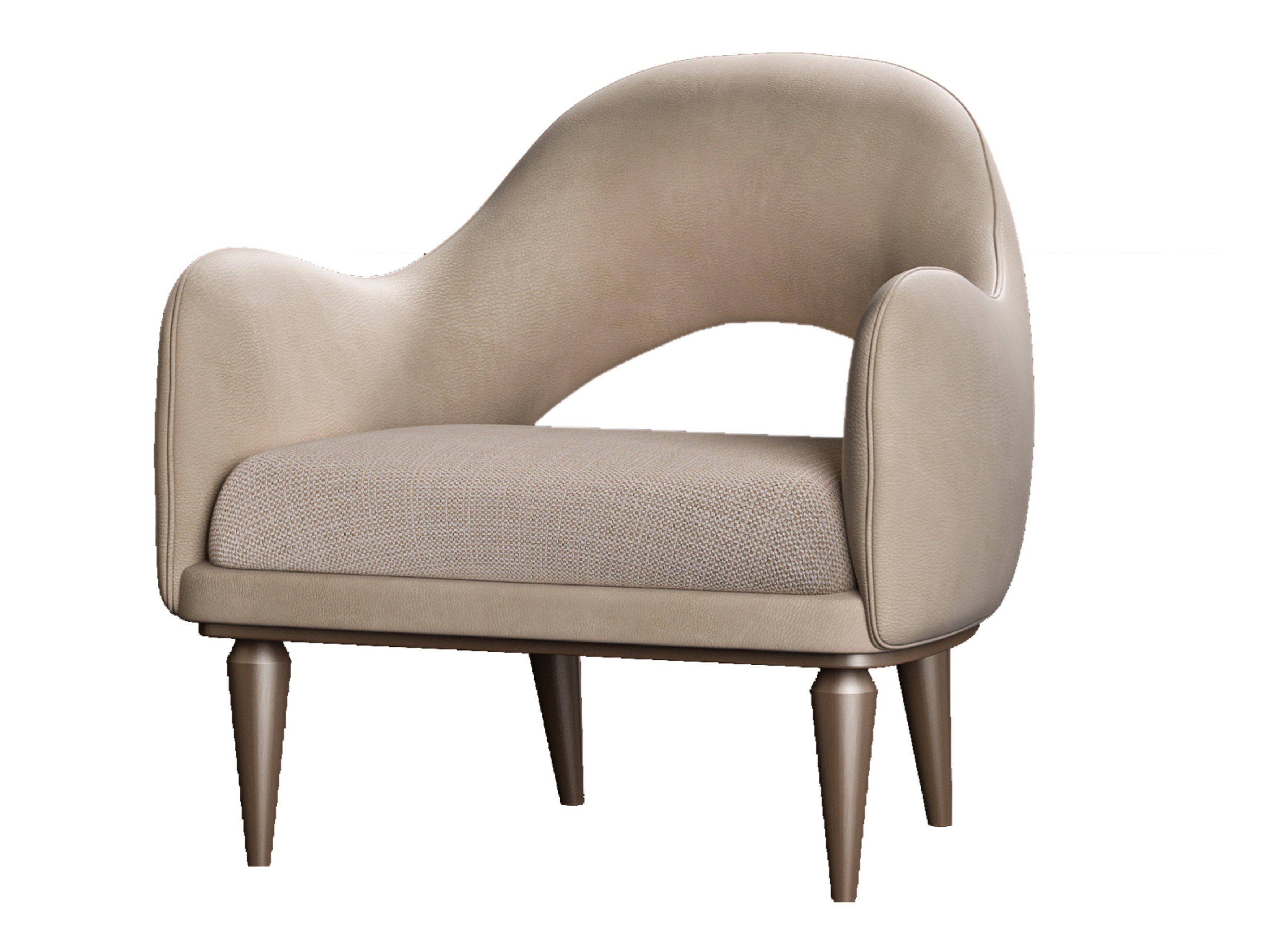 Кожаное и тканевое кресло с подлокотниками CPRN HOMOOD Cocoon ARCH-00143018