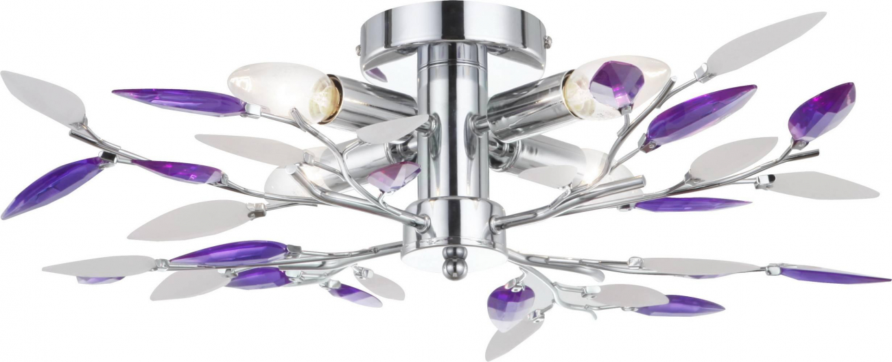 Потолочная люстра Globo Giuletta 63167-4 GLOBO GIULETTA 108782 Фиолетовый Ceramica Globo  - Вид №1