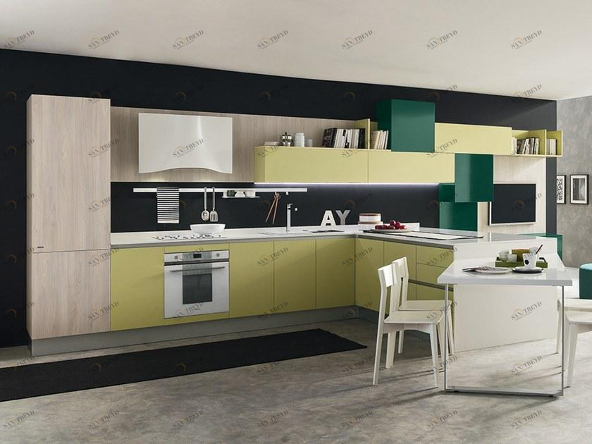 Febal Casa Модульная кухня из okite® с полуостровом sun-id-1365567