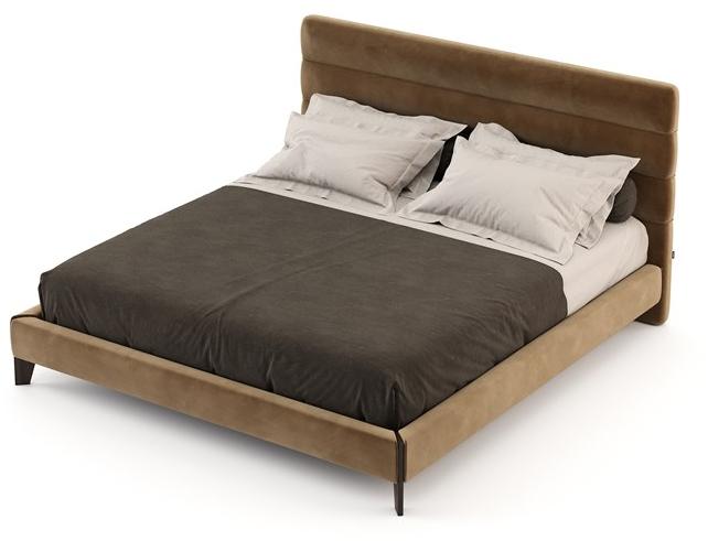 Domkapa Двуспальная кровать из бархата с мягким изголовьем  Dka33  - Вид №3
