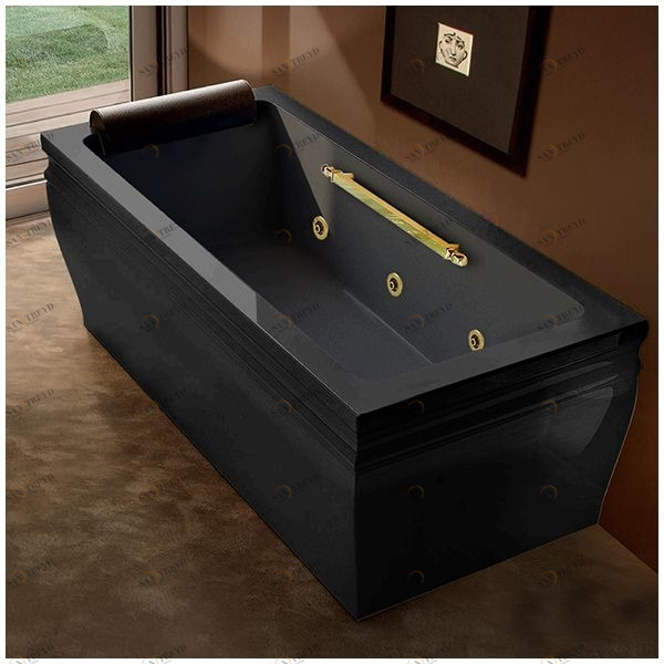 Ванна с гидромассажем чёрная с золотом Gruppo Treesse Blanque 1880 V168B-SX-CZ STXV168BSXCZ