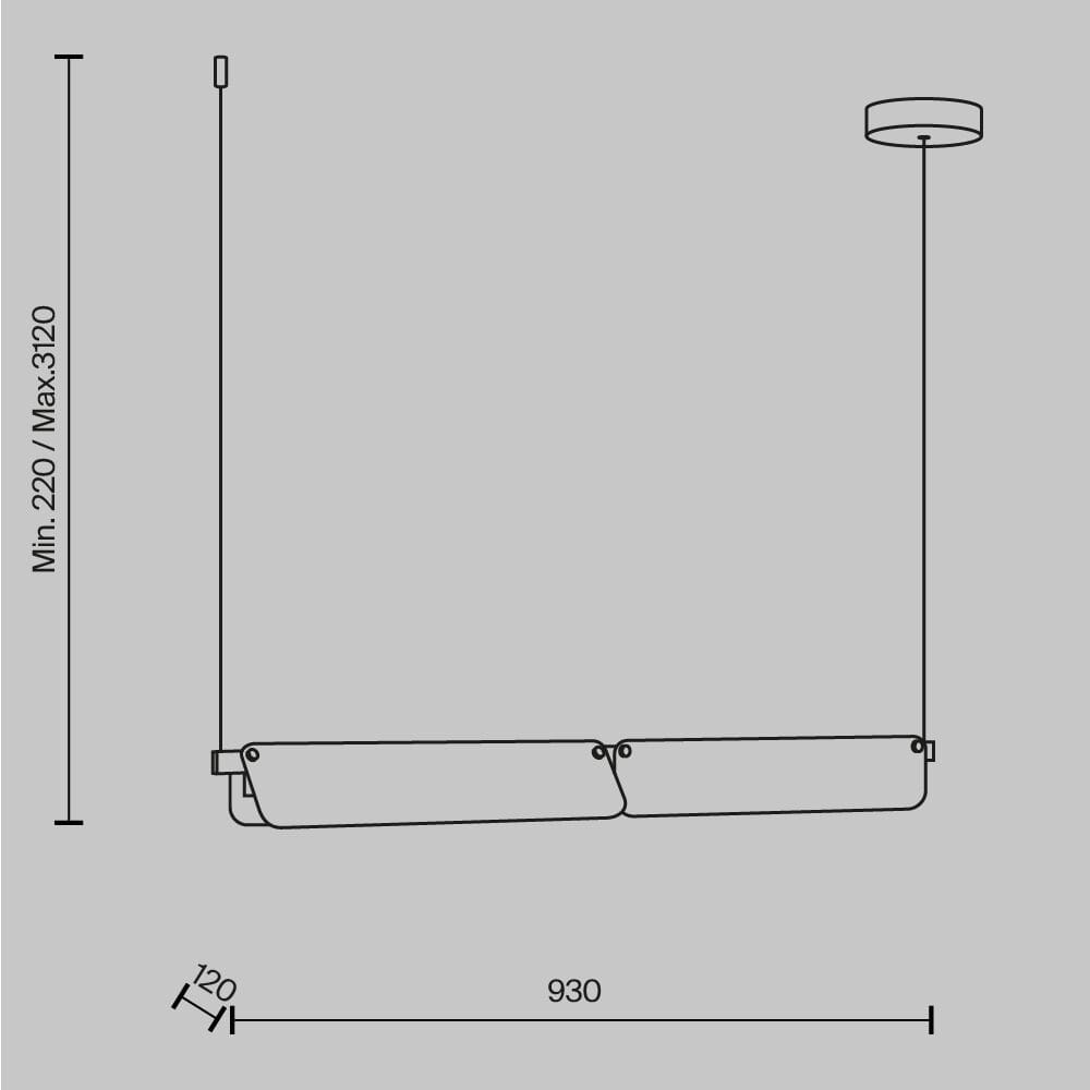 Металлический светодиодный подвесной светильник Maytoni Плоская ARCH-00063841 - Вид №6