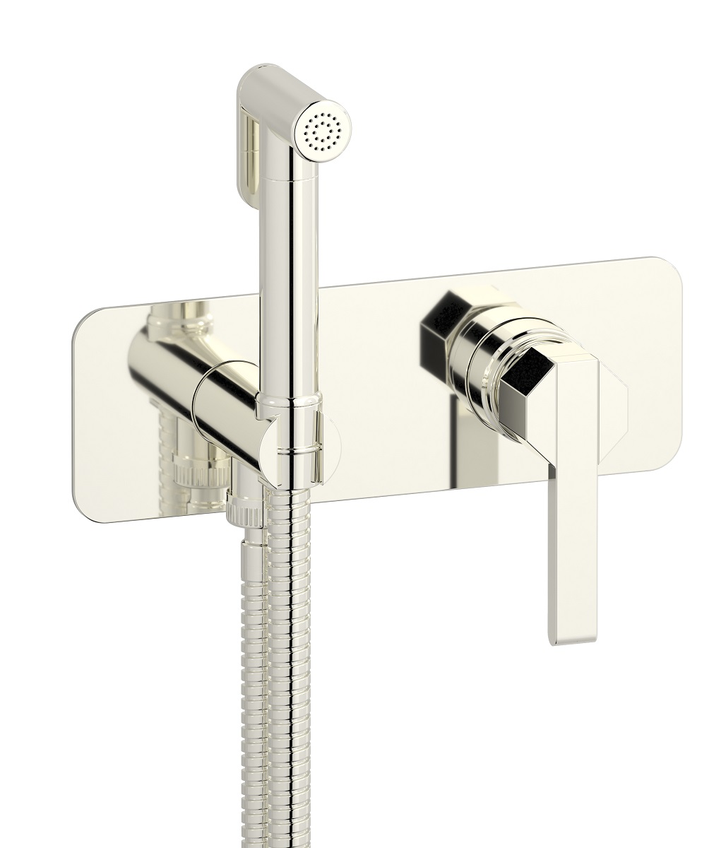 Внешние части гигенического душа со смесителем. WE ARE IB bl706pl Platinum Belmondo 