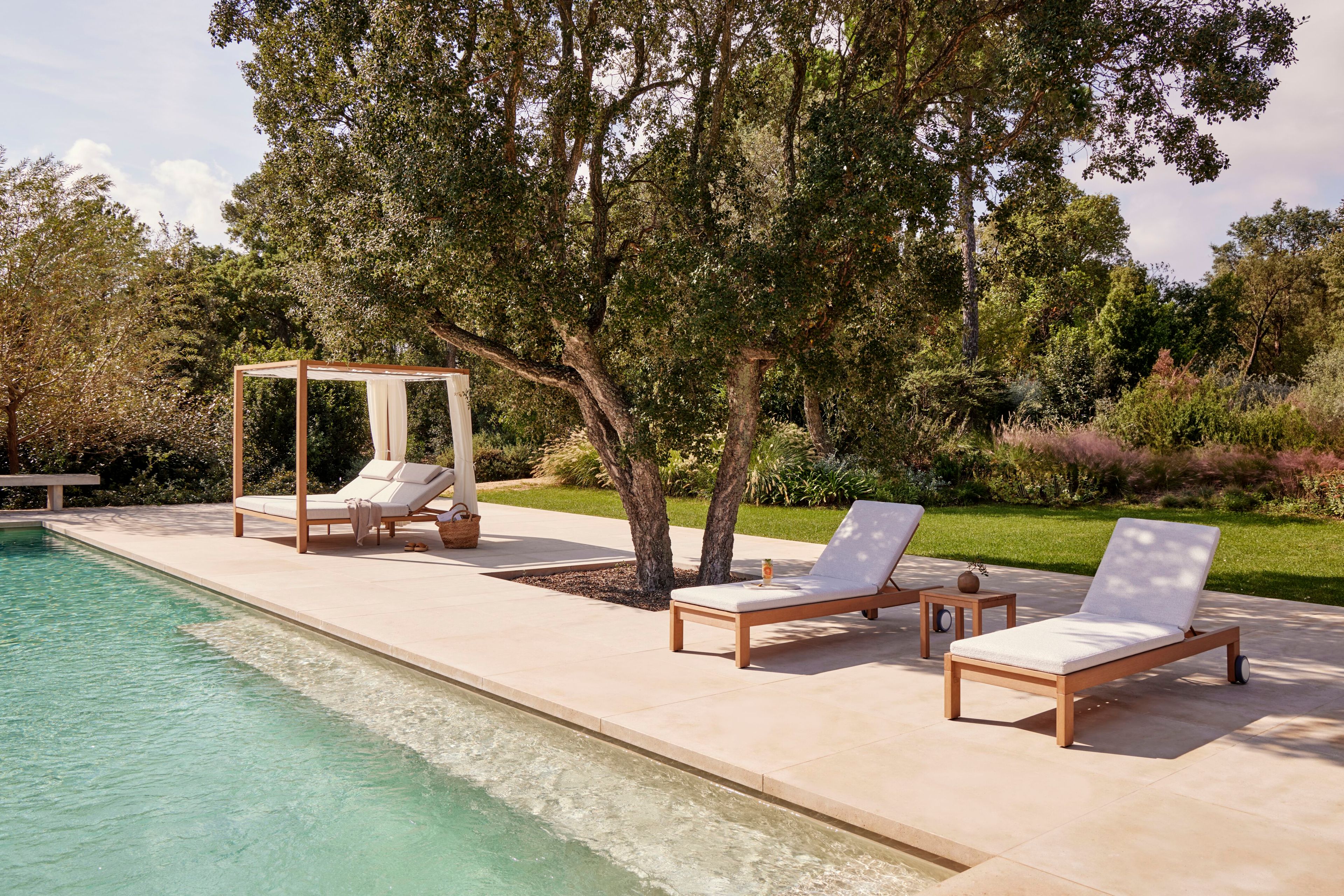 Ткань и TechTeak Recliner Садовая кровать с колесами POINT Kahn ARCH-00057871 - Вид №10